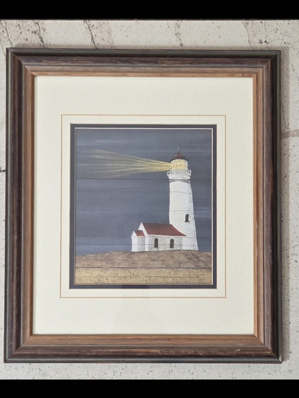 Framed Susan Clickner Lighthouse Print With Glass & Hanging Hardware